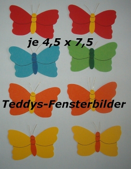 8 kleine Schmetterlinge