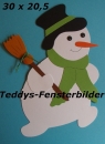 Schneemann mit grünem Schal
