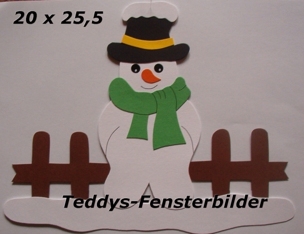 Schneemann am Zaun