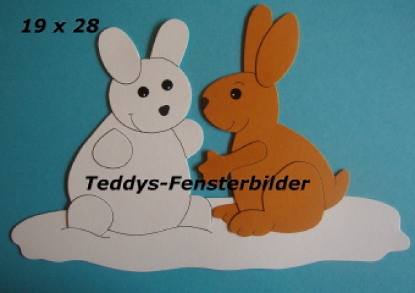 Hase baut Schneemann
