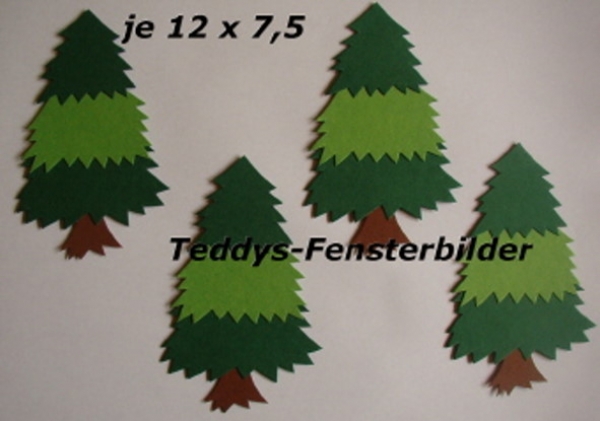4 kleine Tannenbäume