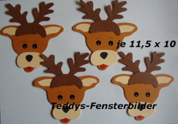 4 kleine Elchköpfe