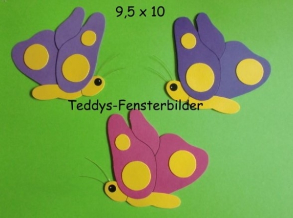 3 Schmetterlinge lila