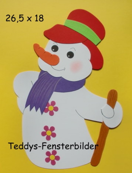 Schneemann mit Stock