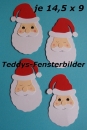 4 Weihnachtsmannkopfanhänger